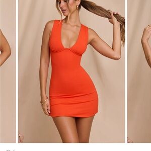 Orange Sleeveless Bodycon Dress